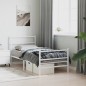 vidaXL Estructura cama metal con cabecero y estribo blanco 90x200 cm vidaXL Estructura cama metal con cabecero y estribo blanco 90x200 cm