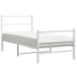 vidaXL Estructura cama metal con cabecero y estribo blanco 90x200 cm vidaXL Estructura cama metal con cabecero y estribo blanco 90x200 cm