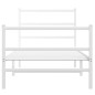 vidaXL Estructura cama metal con cabecero y estribo blanco 90x200 cm vidaXL Estructura cama metal con cabecero y estribo blanco 90x200 cm