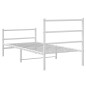 vidaXL Estructura cama metal con cabecero y estribo blanco 90x200 cm vidaXL Estructura cama metal con cabecero y estribo blanco 90x200 cm