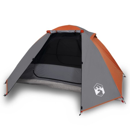 vidaXL Tienda de campaña 2 personas tafetán 185T gris y naranja