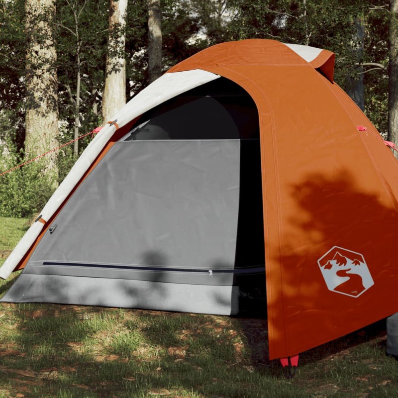 vidaXL Tienda de campaña 2 personas tafetán 185T gris y naranja