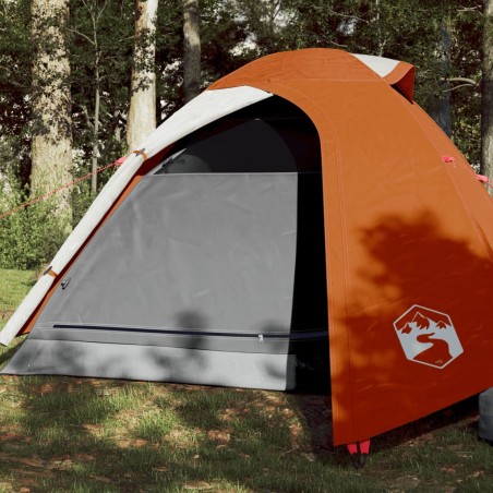 vidaXL Tienda de campaña 2 personas tafetán 185T gris y naranja