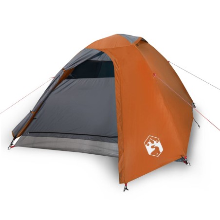 vidaXL Tienda de campaña 2 personas tafetán 185T gris y naranja