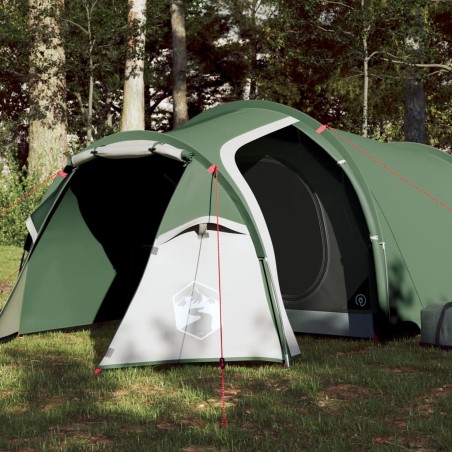 vidaXL Tienda de campaña 3 personas tafetán 185T verde 370x185x116 cm