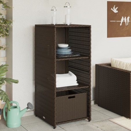 vidaXL Armario de almacenaje de jardín ratán PE marrón 50x55x115 cm