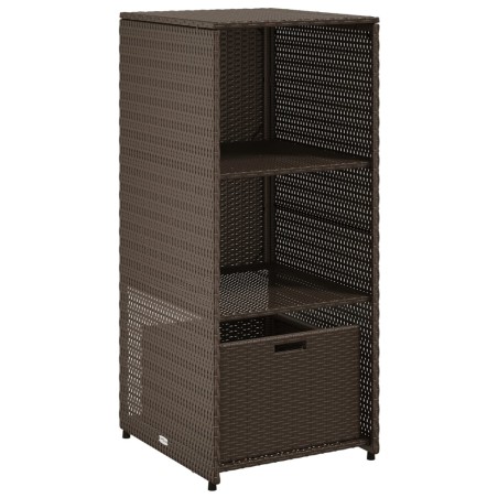 vidaXL Armario de almacenaje de jardín ratán PE marrón 50x55x115 cm