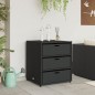 vidaXL Armario de almacenaje de jardín ratán PE negro 55x59x69 cm vidaXL Armario de almacenaje de jardín ratán PE negro 55x59x69 cm