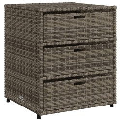 vidaXL Armario de almacenaje de jardín ratán PE gris 55x59x69 cm