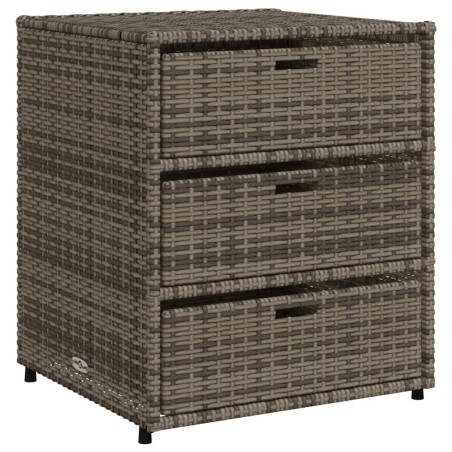 vidaXL Armario de almacenaje de jardín ratán PE gris 55x59x69 cm