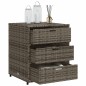 vidaXL Armario de almacenaje de jardín ratán PE gris 55x59x69 cm
