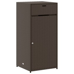 vidaXL Armario de almacenaje de jardín ratán PE marrón 55x55x111 cm