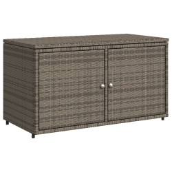 vidaXL Armario de almacenaje de jardín ratán PE gris 110x55x60,5 cm