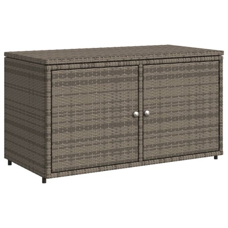 vidaXL Armario de almacenaje de jardín ratán PE gris 110x55x60,5 cm