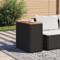 vidaXL Mesa auxiliar jardín tapa madera ratán PE negro 58x27,5x55 cm vidaXL Mesa auxiliar jardín tapa madera ratán PE negro 58x27,5x55 cm