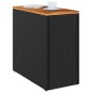 vidaXL Mesa auxiliar jardín tapa madera ratán PE negro 58x27,5x55 cm vidaXL Mesa auxiliar jardín tapa madera ratán PE negro 58x27,5x55 cm