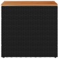 vidaXL Mesa auxiliar jardín tapa madera ratán PE negro 58x27,5x55 cm vidaXL Mesa auxiliar jardín tapa madera ratán PE negro 58x27,5x55 cm