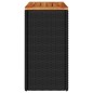 vidaXL Mesa auxiliar jardín tapa madera ratán PE negro 58x27,5x55 cm vidaXL Mesa auxiliar jardín tapa madera ratán PE negro 58x27,5x55 cm