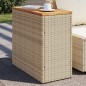 vidaXL Mesa auxiliar jardín tapa madera ratán PE beige 58x27,5x55 cm vidaXL Mesa auxiliar jardín tapa madera ratán PE beige 58x27,5x55 cm