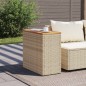 vidaXL Mesa auxiliar jardín tapa madera ratán PE beige 58x27,5x55 cm vidaXL Mesa auxiliar jardín tapa madera ratán PE beige 58x27,5x55 cm