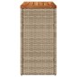 vidaXL Mesa auxiliar jardín tapa madera ratán PE beige 58x27,5x55 cm vidaXL Mesa auxiliar jardín tapa madera ratán PE beige 58x27,5x55 cm