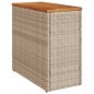 vidaXL Mesa auxiliar jardín tapa madera ratán PE beige 58x27,5x55 cm vidaXL Mesa auxiliar jardín tapa madera ratán PE beige 58x27,5x55 cm