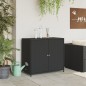vidaXL Armario de almacenaje de jardín ratán PE negro 83x45x76 cm vidaXL Armario de almacenaje de jardín ratán PE negro 83x45x76 cm