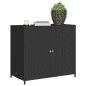 vidaXL Armario de almacenaje de jardín ratán PE negro 83x45x76 cm vidaXL Armario de almacenaje de jardín ratán PE negro 83x45x76 cm