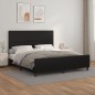 vidaXL Estructura de cama con cabecero cuero sintético negro 160x200cm vidaXL Estructura de cama con cabecero cuero sintético negro 160x200cm