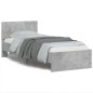 vidaXL Cama con cabecero madera de ingeniería gris hormigón 90x200 cm