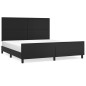 vidaXL Estructura de cama con cabecero cuero sintético negro 160x200cm vidaXL Estructura de cama con cabecero cuero sintético negro 160x200cm