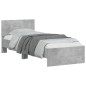 vidaXL Cama con cabecero madera de ingeniería gris hormigón 90x200 cm