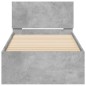 vidaXL Cama con cabecero madera de ingeniería gris hormigón 90x200 cm