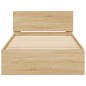 vidaXL Cama con cabecero madera de ingeniería roble Sonoma 100x200 cm vidaXL Cama con cabecero madera de ingeniería roble Sonoma 100x200 cm