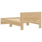 vidaXL Cama con cabecero madera de ingeniería roble Sonoma 100x200 cm vidaXL Cama con cabecero madera de ingeniería roble Sonoma 100x200 cm