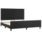 vidaXL Estructura de cama con cabecero cuero sintético negro 160x200cm vidaXL Estructura de cama con cabecero cuero sintético negro 160x200cm