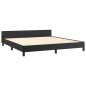 vidaXL Estructura de cama con cabecero cuero sintético negro 160x200cm vidaXL Estructura de cama con cabecero cuero sintético negro 160x200cm