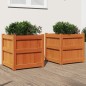 vidaXL Jardineras de exterior 2 uds madera maciza de pino marrón cera vidaXL Jardineras de exterior 2 uds madera maciza de pino marrón cera