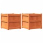 vidaXL Jardineras de exterior 2 uds madera maciza de pino marrón cera vidaXL Jardineras de exterior 2 uds madera maciza de pino marrón cera