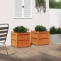 vidaXL Jardineras de exterior 2 uds madera maciza de pino marrón cera vidaXL Jardineras de exterior 2 uds madera maciza de pino marrón cera