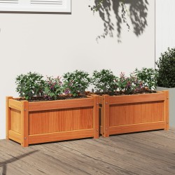 vidaXL Jardineras de exterior 2 uds madera maciza de pino marrón cera