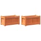 vidaXL Jardineras de exterior 2 uds madera maciza de pino marrón cera vidaXL Jardineras de exterior 2 uds madera maciza de pino marrón cera