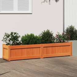 vidaXL Jardinera exterior madera maciza pino marrón cera 150x31x31 cm