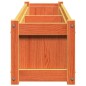 vidaXL Jardinera exterior madera maciza pino marrón cera 150x31x31 cm vidaXL Jardinera exterior madera maciza pino marrón cera 150x31x31 cm