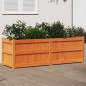 vidaXL Jardinera exterior madera maciza pino marrón cera 150x50x50 cm vidaXL Jardinera exterior madera maciza pino marrón cera 150x50x50 cm
