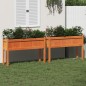 vidaXL Jardineras con patas 2 uds madera maciza de pino marrón cera vidaXL Jardineras con patas 2 uds madera maciza de pino marrón cera