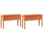 vidaXL Jardineras con patas 2 uds madera maciza de pino marrón cera vidaXL Jardineras con patas 2 uds madera maciza de pino marrón cera