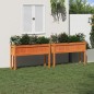vidaXL Jardineras con patas 2 uds madera maciza de pino marrón cera vidaXL Jardineras con patas 2 uds madera maciza de pino marrón cera