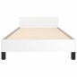vidaXL Estructura de cama cabecero cuero sintético blanco 100x200 cm