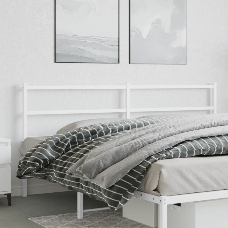 vidaXL Cabecero de metal blanco 180 cm
